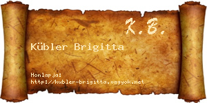 Kübler Brigitta névjegykártya